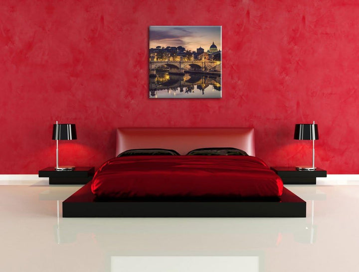 Pixxprint Rom Kathedrale St. Peter als Leinwandbild Quadratisch/Grösse: 70x70 / Wandbild/Kunstdruck/
