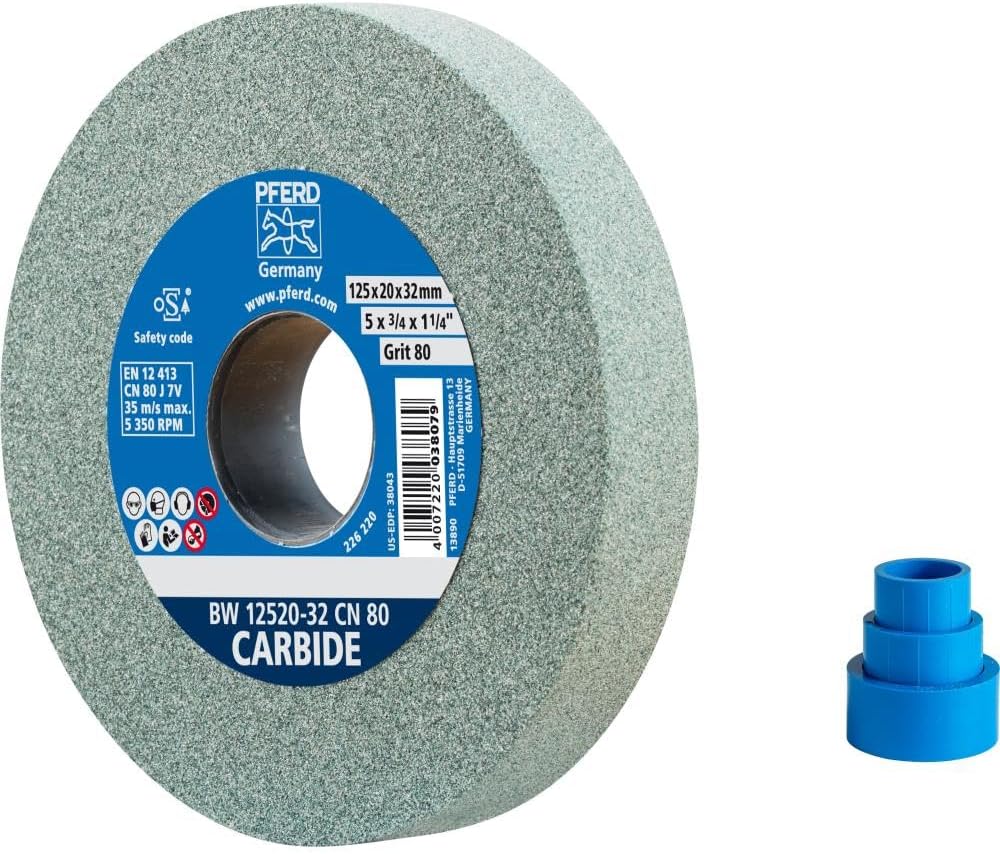 PFERD Schleifbockscheibe CARBIDE, 125x20x32mm, SiC 80, 39009723 – Weiche, aggressive Schleifscheibe