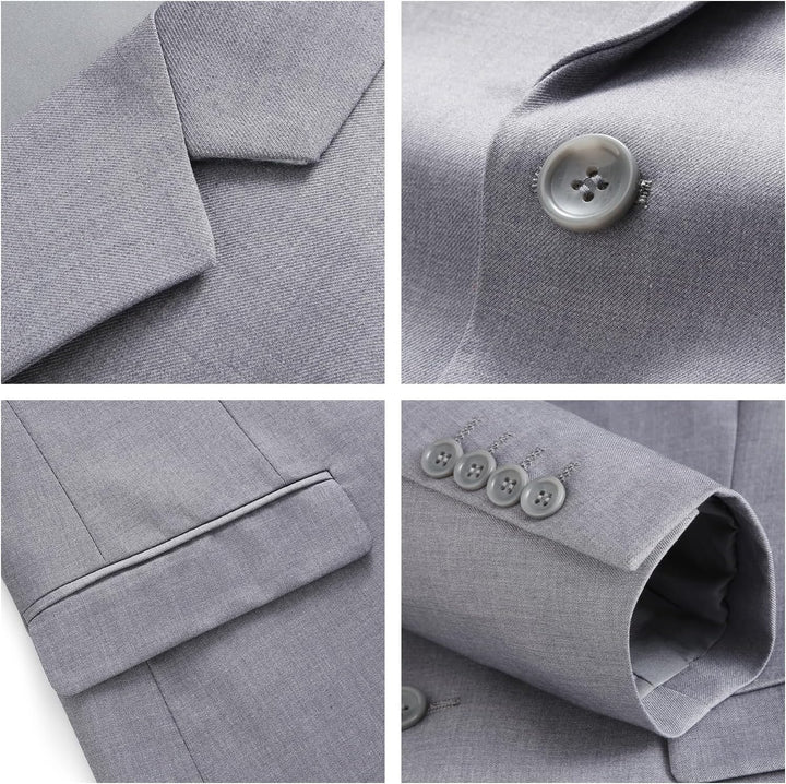 KUDMOL Herren Anzug 2 Stücke Slim Fit Anzug Business Hochzeit Formal Dinner Zwei Knöpfe Smoking Anzu