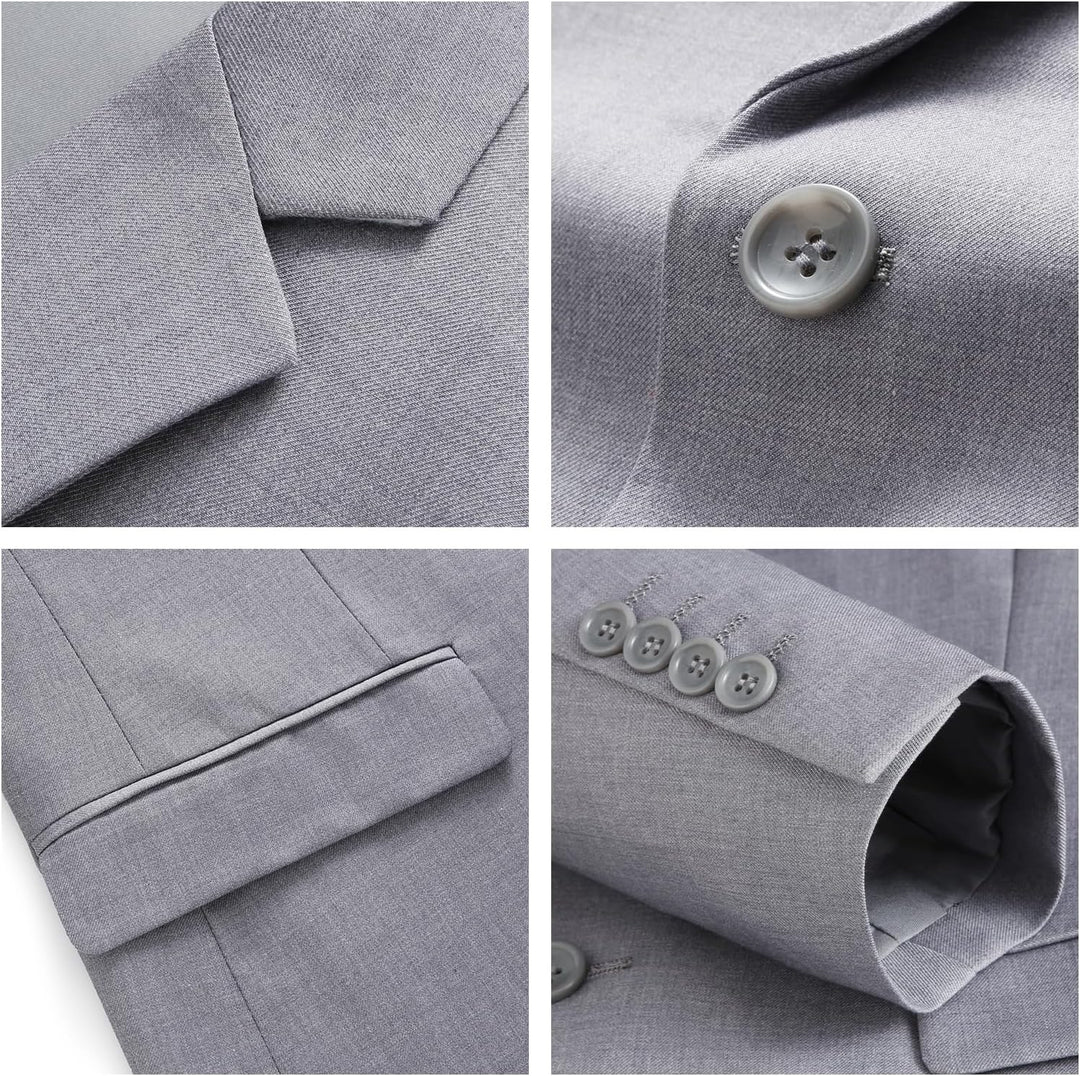 KUDMOL Herren Anzug 2 Stücke Slim Fit Anzug Business Hochzeit Formal Dinner Zwei Knöpfe Smoking Anzu