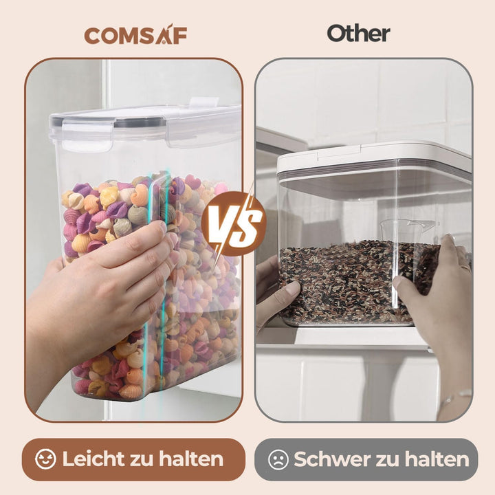 ComSaf Vorratsdosen mit Deckel Luftdicht 2.5 L, 6er Müsli Aufbewahrung, Aufbewahrungsbox mit Deckel,