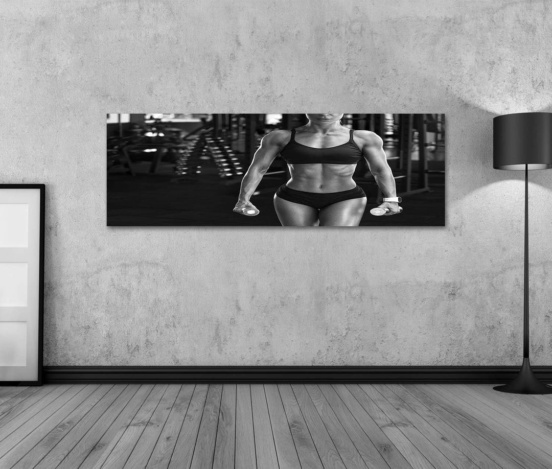 islandburner Bild auf Leinwand Sexy Fitness Frau Fitnessstudio Training Sportliches Mädchen Bilder W