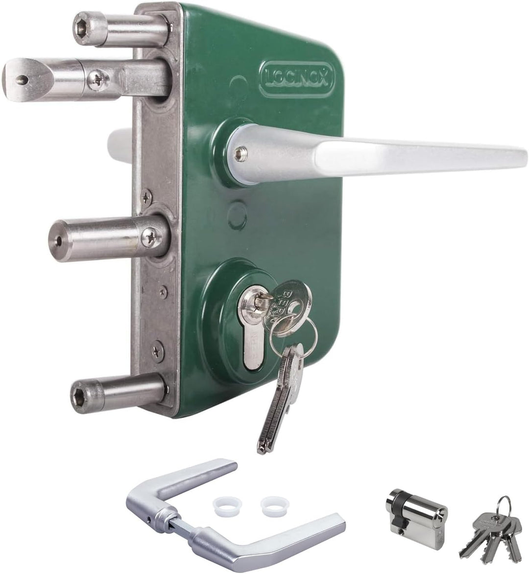 LOCINOX Schloss für Drehtor LAKQ40 U2, RAL 6005 - moosgrün, Industrieschloss, Hoftor, Flügeltor, Flü