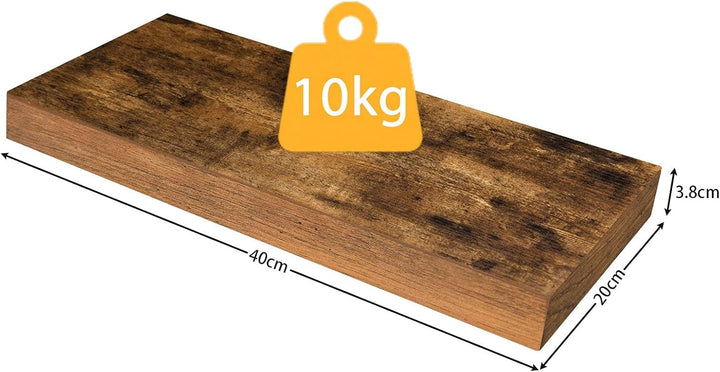 HOOBRO Wandregal, Schweberegal 2er-Set, stabile Wandboards, 40 x 20 x 3,8 cm Hängeregale, mit unsich