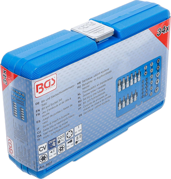 BGS 5021 | Bit- und Steckschlüsseleinsatz-Satz | 34-tlg. | 10 mm (3/8") | T-Profil (für Torx) | CV-S