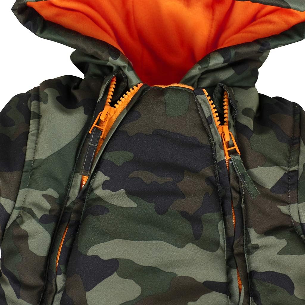 Baby Winter Overall Mit Kapuze Jungen Schneeanzüge mit Handschuhen und Füsslinge Warm Kleidungsset 1