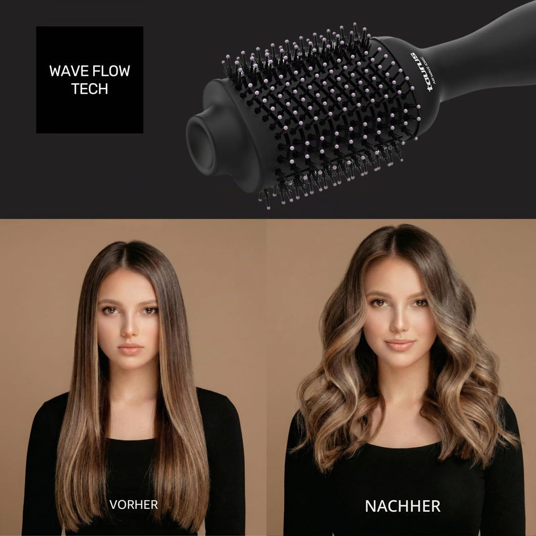 Taurus - Heissluftbürste + 1200W | Volumenstyler | Ionic Anti-Frizz | Keramikbeschichtung | 3 Stufen