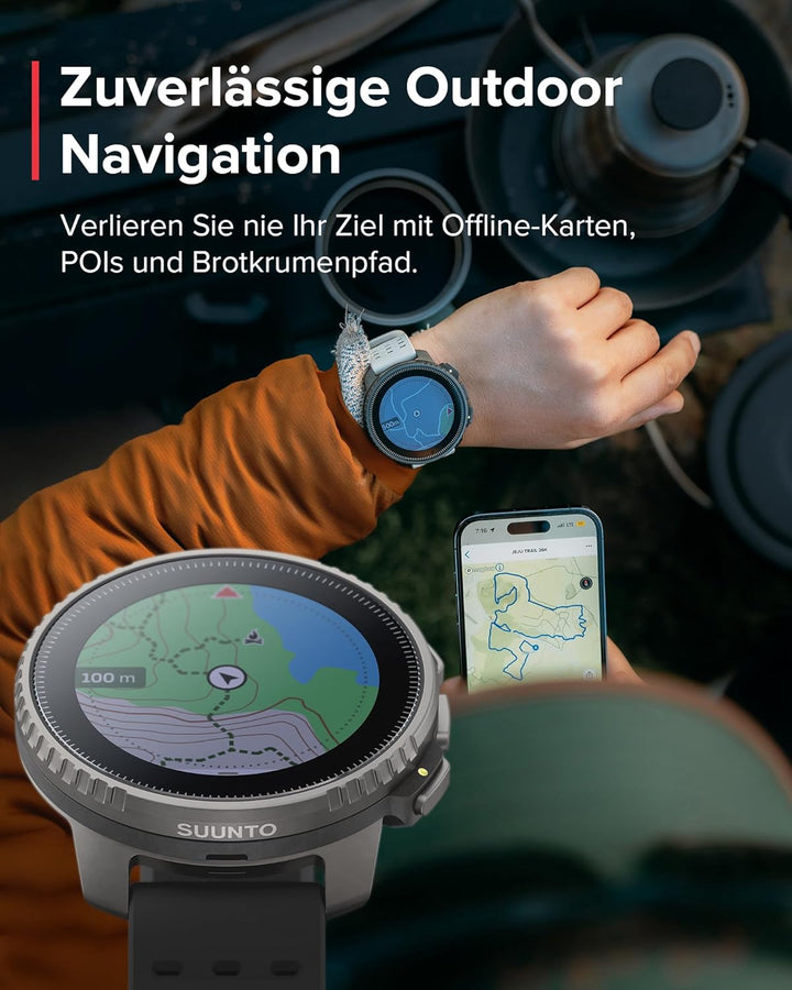 SUUNTO Vertical Abenteuer Uhr - GPS Smartwatch, Zweifrequenz GPS Navigation, Kostenlose Offline-Kart