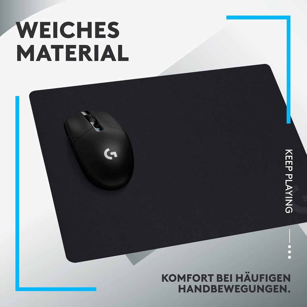 Logitech G G240 Stoff-Gaming-Mauspad, optimiert für Gaming-Sensoren, mässige Oberflächenreibung, rut