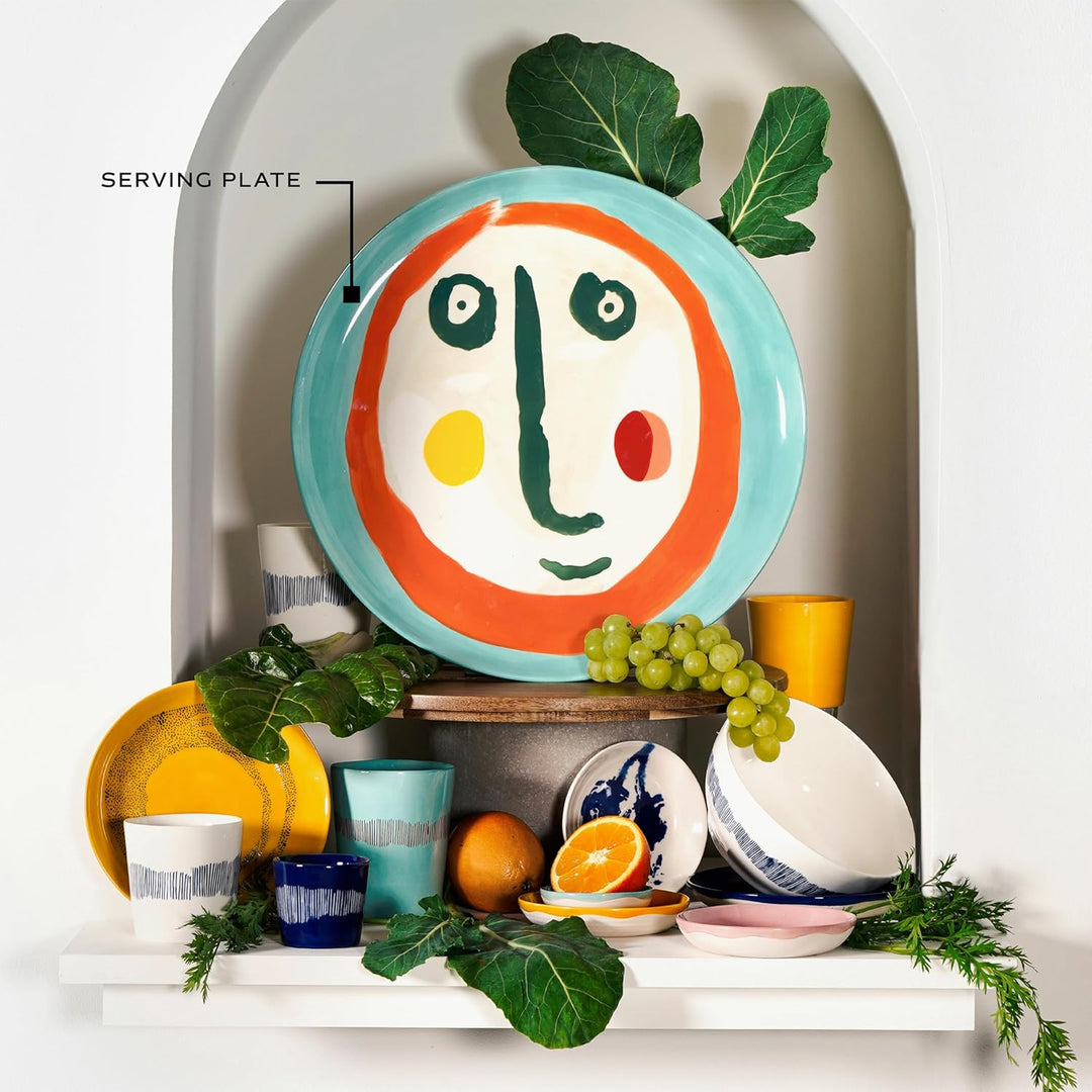 Serax Feast Servierteller diam. 35 cm. face 2 Blau mit Gesicht 1, Blau mit Gesicht 1