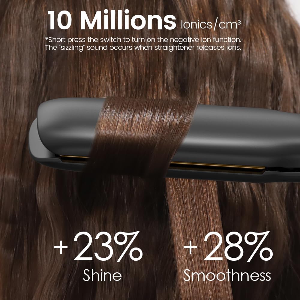 Faszin 2 in 1 Glätteisen Locken und Glätten, Titanplatten Ionen Haarglätter für einen glatten Stil,