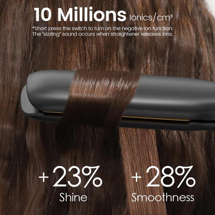 Faszin 2 in 1 Glätteisen Locken und Glätten, Titanplatten Ionen Haarglätter für einen glatten Stil,