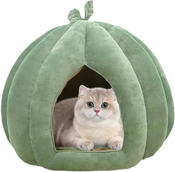 Pumpkin Cat Bed, Enclosed Cat House, Cat Cave Bed, Thickened Halloween Pet Bed, Cat Hideaway for Kit