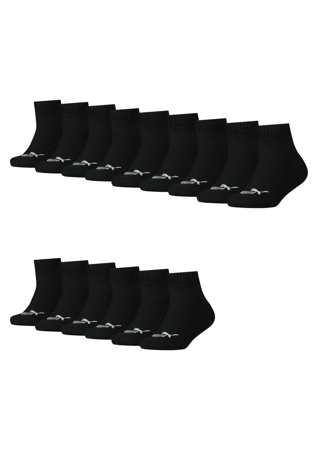 PUMA KIDS Quarter Socken Sneaker Gr. 27-38 für Mädchen und Jungen 15 Paar 27-30 200 - black, 27-30 2