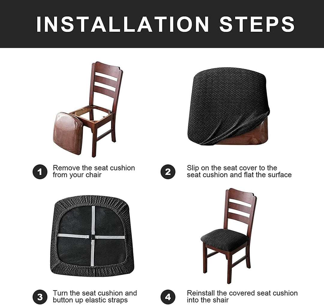 LANSHENG Stuhlbezug Sitzfläche Waschbarer Stretch Wasserdicht Jacquard Bezug für Stühle Esszimmerstu