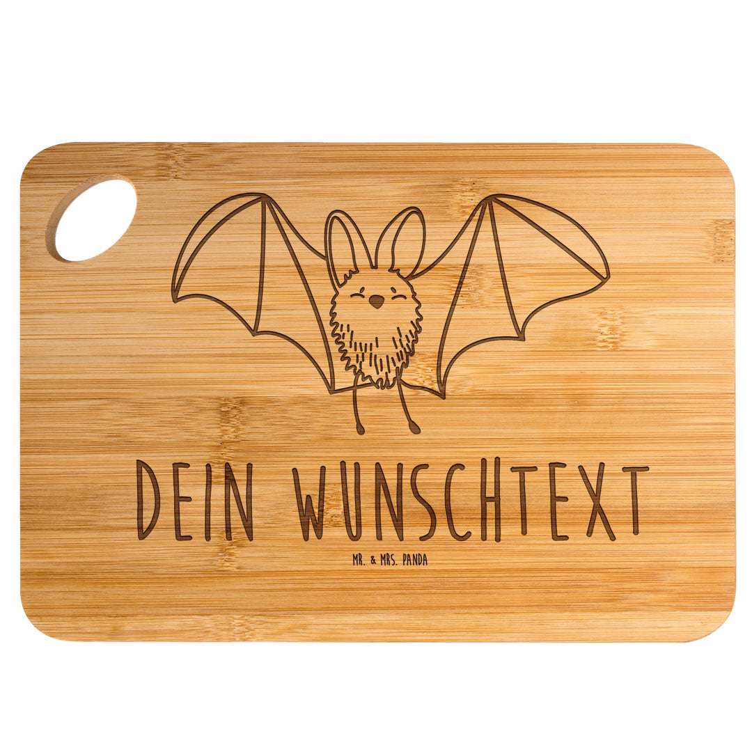 Mr. & Mrs. Panda Frühstücksbrett personalisiert Fledermaus Flügel - Personalisierte Geschenke, Brotz