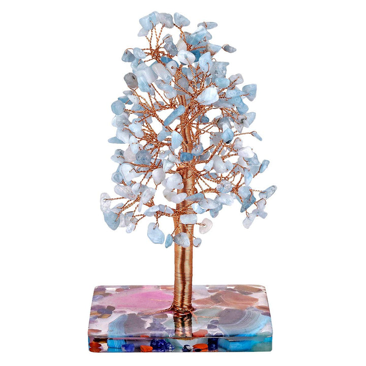 mookaitedecor Natürliche Ozean-Kyanit Crystal Money Tree Figur für Wohnkultur, handgemachte Kupfer g