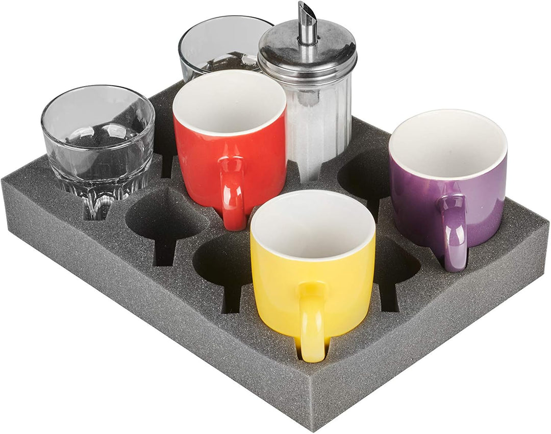 SCHAUMEX ® 1x Tassenhalter Glashalter Gläserhalter Becherhalter - Platz für 12 Stück - Schaumstoff f