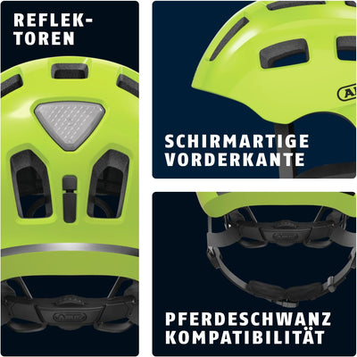 ABUS Fahrradhelm Youn-I 2.0 - mit Licht für Kinder, Jugendliche und junge Erwachsene - für Mädels un