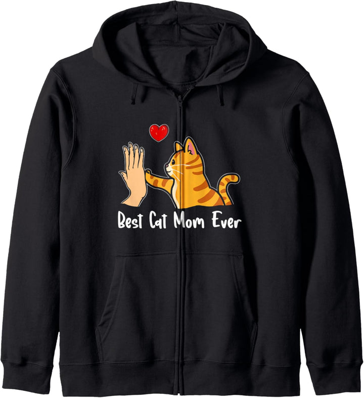 Best Cat Mom Ever Beste Katzenmama Katzen Mama Herz Katze Kapuzenjacke