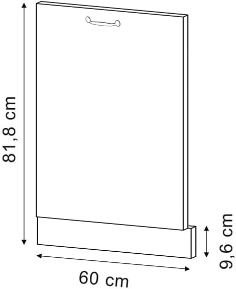 Vicco Geschirrspülblende R-Line, Schwarz Hochglanz, 60 cm ohne Arbeitsplatte, zur freien Kombination