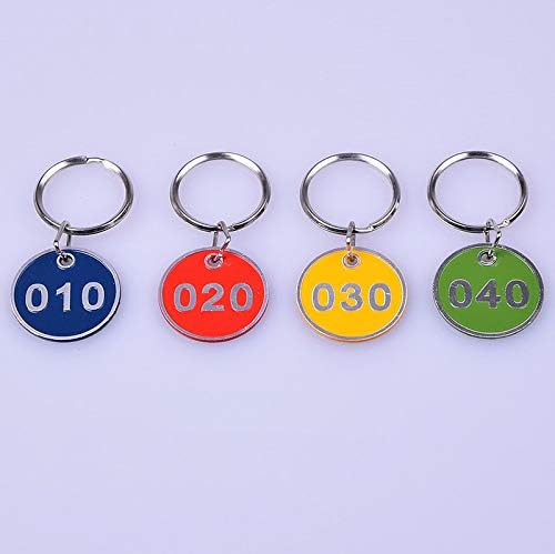 Aluminum Alloy Metal Key Tag Set, Number ID Tags Key Chain, Numbered Key Rings Gelb 1 to 100, Gelb 1