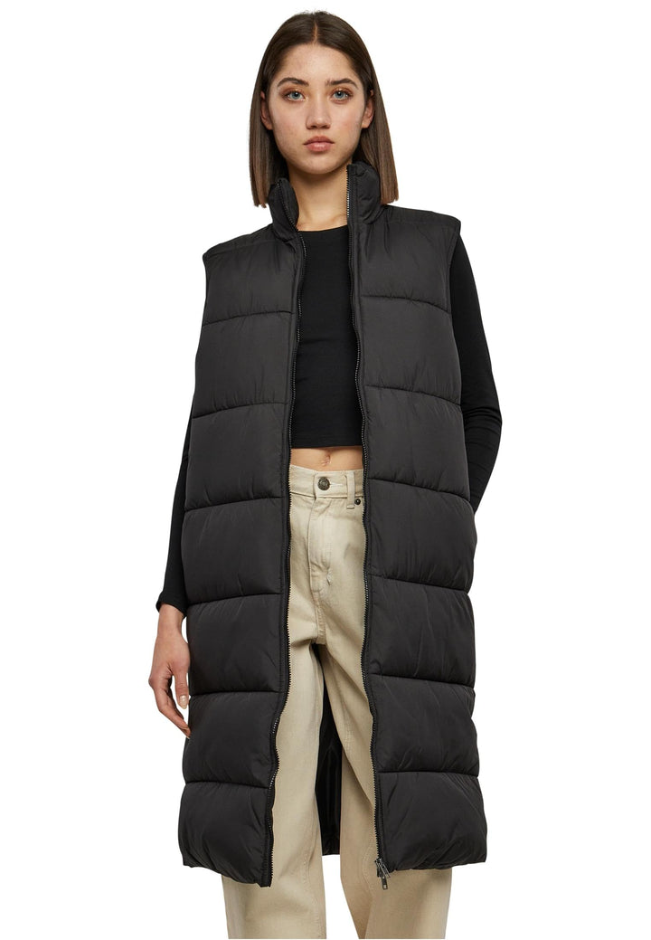 Urban Classics Damen Ladies Long Puffer Vest S Schwarz, S Schwarz