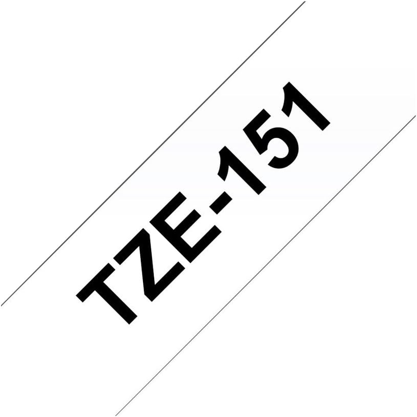 Brother TZE151 Original P-touch Schriftband TZe-151 24 mm, schwarz auf transparent (kompatibel,u.a.