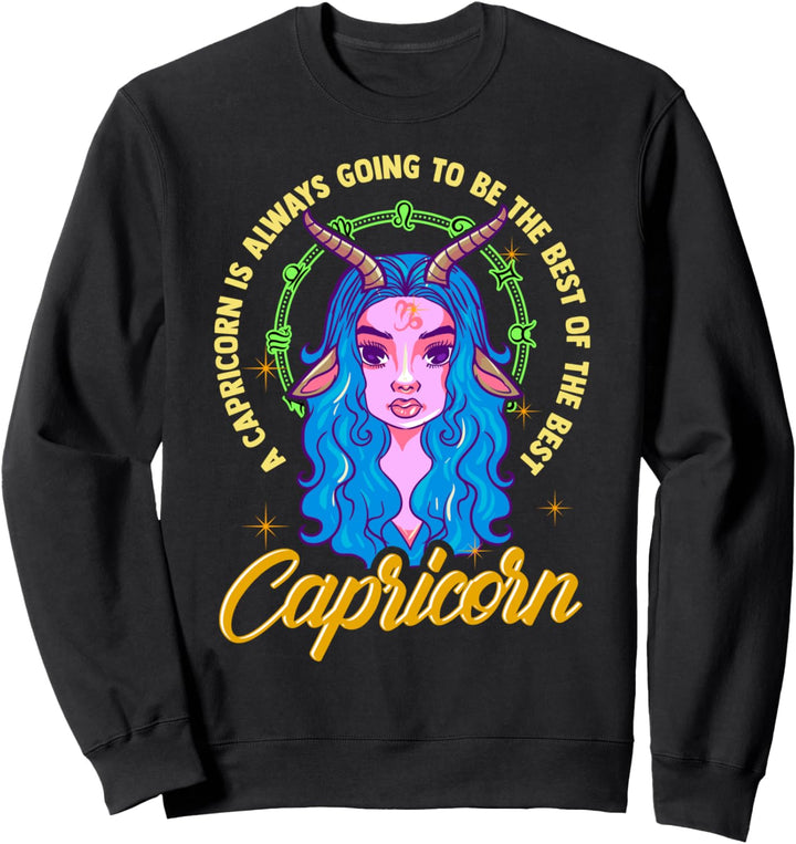 Zodiac Sign Capricorn Cute Girl Birthday Capricorn Facts Sweatshirt