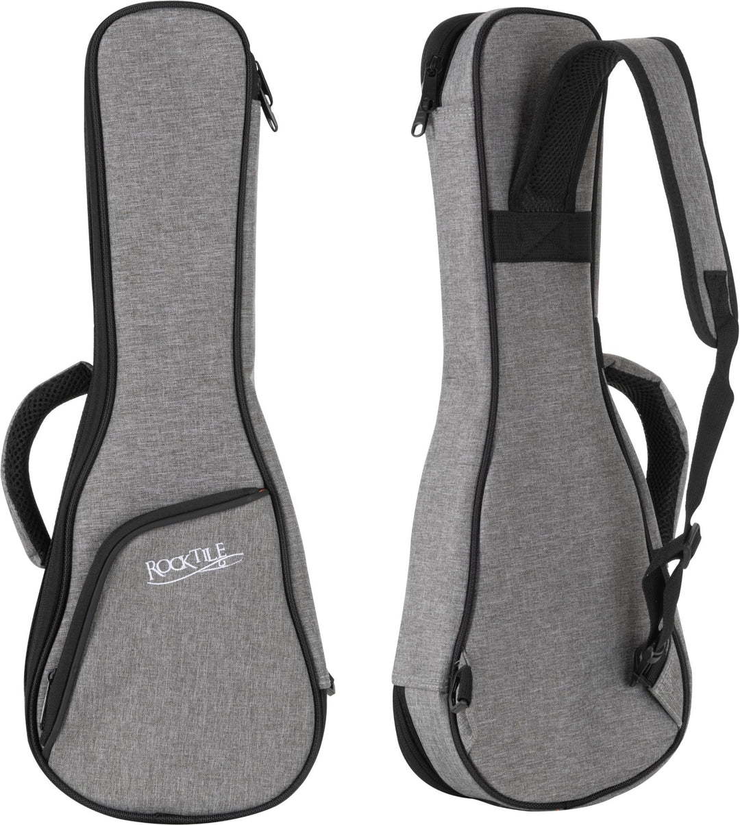 Rocktile Tasche für Sopran-Ukulele Grau - Gigbag für Sopran-Ukulele - Maximale Innenmasse (LxBxH): 5