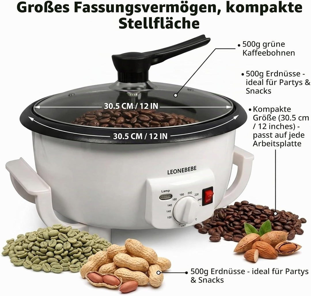 Home Kaffeeröster, Haushalt Elektrischer Kaffeebohne Baker Nuss Erdnuss Cashew Kastanien Röstmaschin
