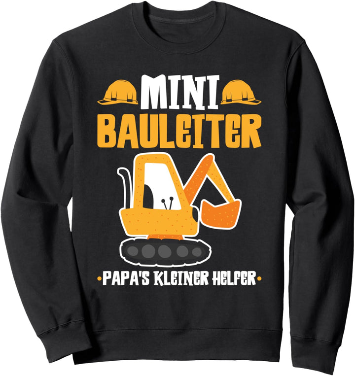 Kinder Mini Bauleiter Bagger Junge Baustelle Sweatshirt