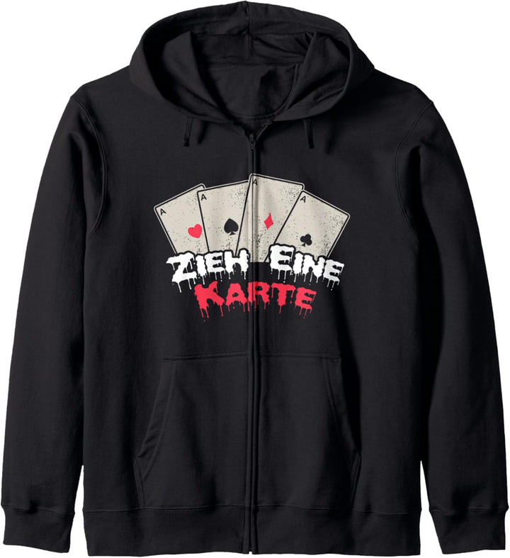 Zieh eine Karte Zauberer Spruch Zaubertrick Kapuzenjacke