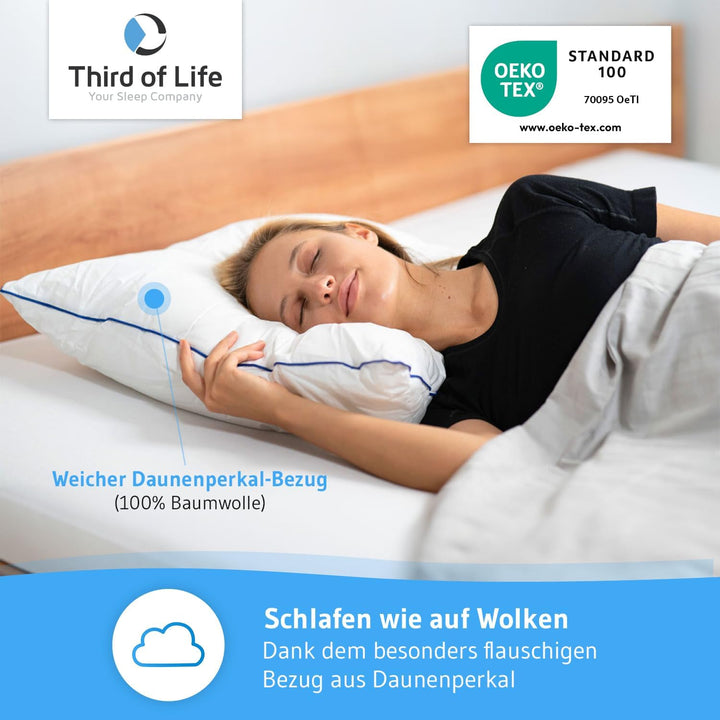 Kopfkissen 80x80 inSPIRO 2er Set, Orthopädisches Schlaf-Kissen vom Innovationspreisträger 2022, 80 x