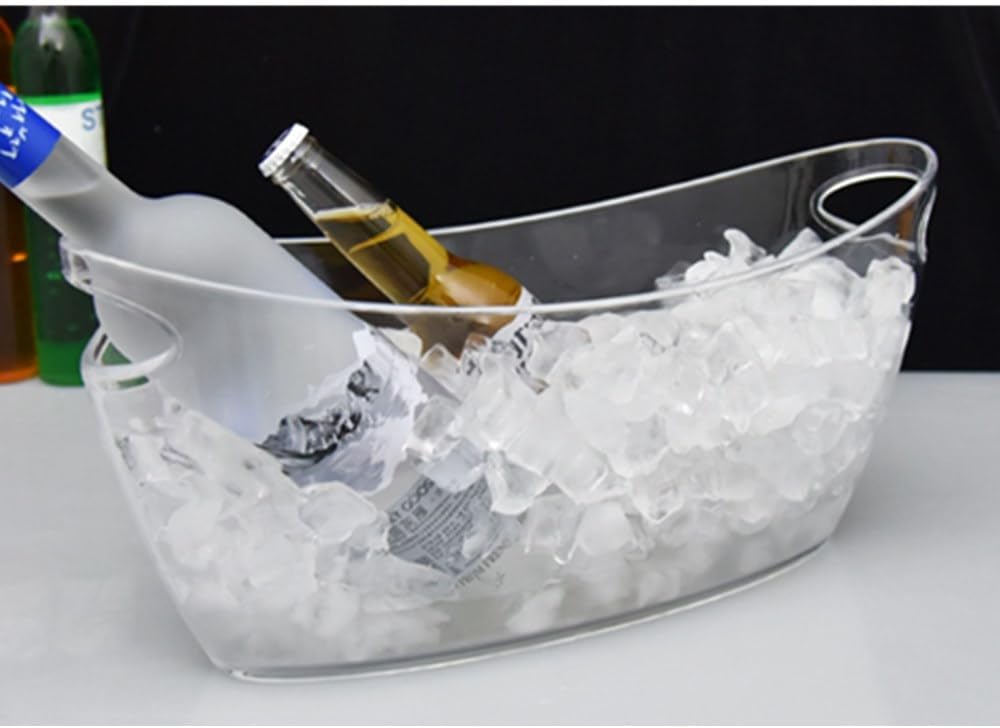 OUKEYI OUKEYI-100894 Eiskübel für Partys, 5,5 Liter, grosser transparenter Acryl-Eiskübel in Lebensm