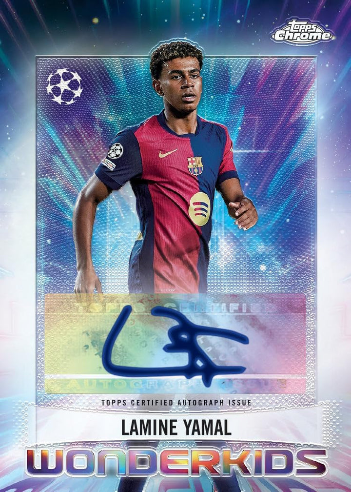 2024-25 Topps Chrome® UEFA Club-Wettbewerbe - Vorteilsbox - 7 Packungen pro Box - 4 Karten pro Packu