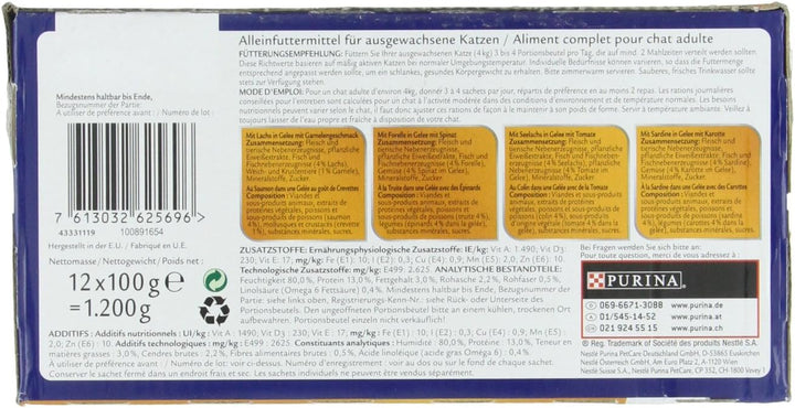 Felix Sensations Fisch Mix 12x100g Katzenfutter von Purina, 3er Pack (3 x 1,2 kg)