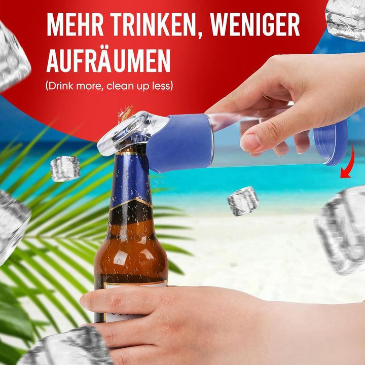 wortek Flaschenöffner mit Auffangbehälter Getränkeöffner Geschenke für Männer Weihnachten - Bier Ges
