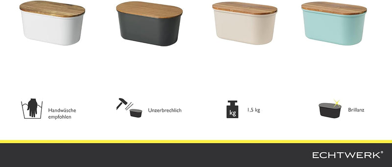 ECHTWERK Brotkasten “FRESH“, Brotbox, Brotaufbewahrung, Platzsparende Aufbewahrungsbox, Brotkorb mit