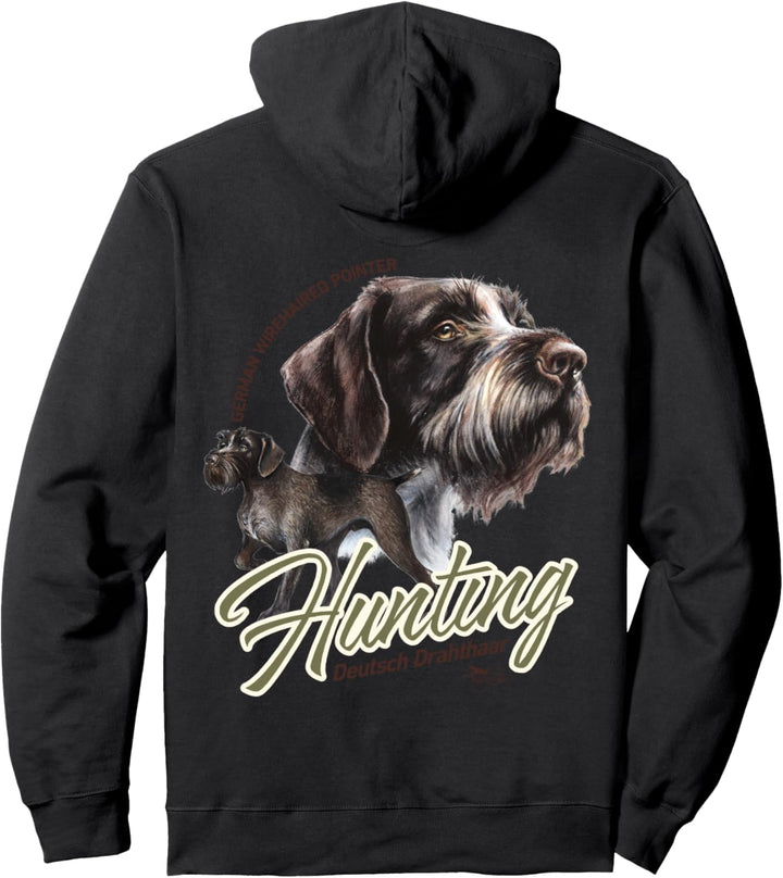 Deutsch Drahthaar Back Pullover Hoodie