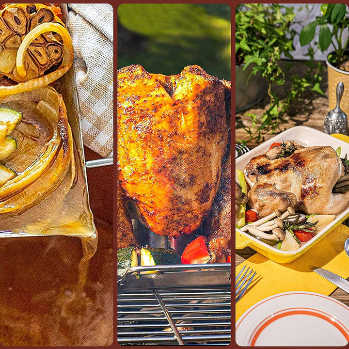 AMOZO Hähnchenbräter - Edelstahl Hähnchenhalter - Bierdose für Hähnchengrill - Grillzubehör für Barb