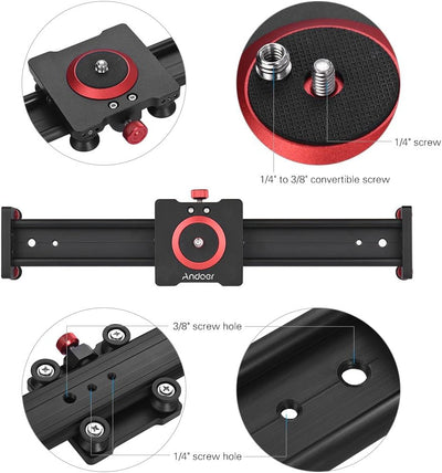 Andoer Slider Dolly Video Slider Dolly Kamera Track Slider Foto Aluminiumlegierung f¨¹r DSLR-Kamera