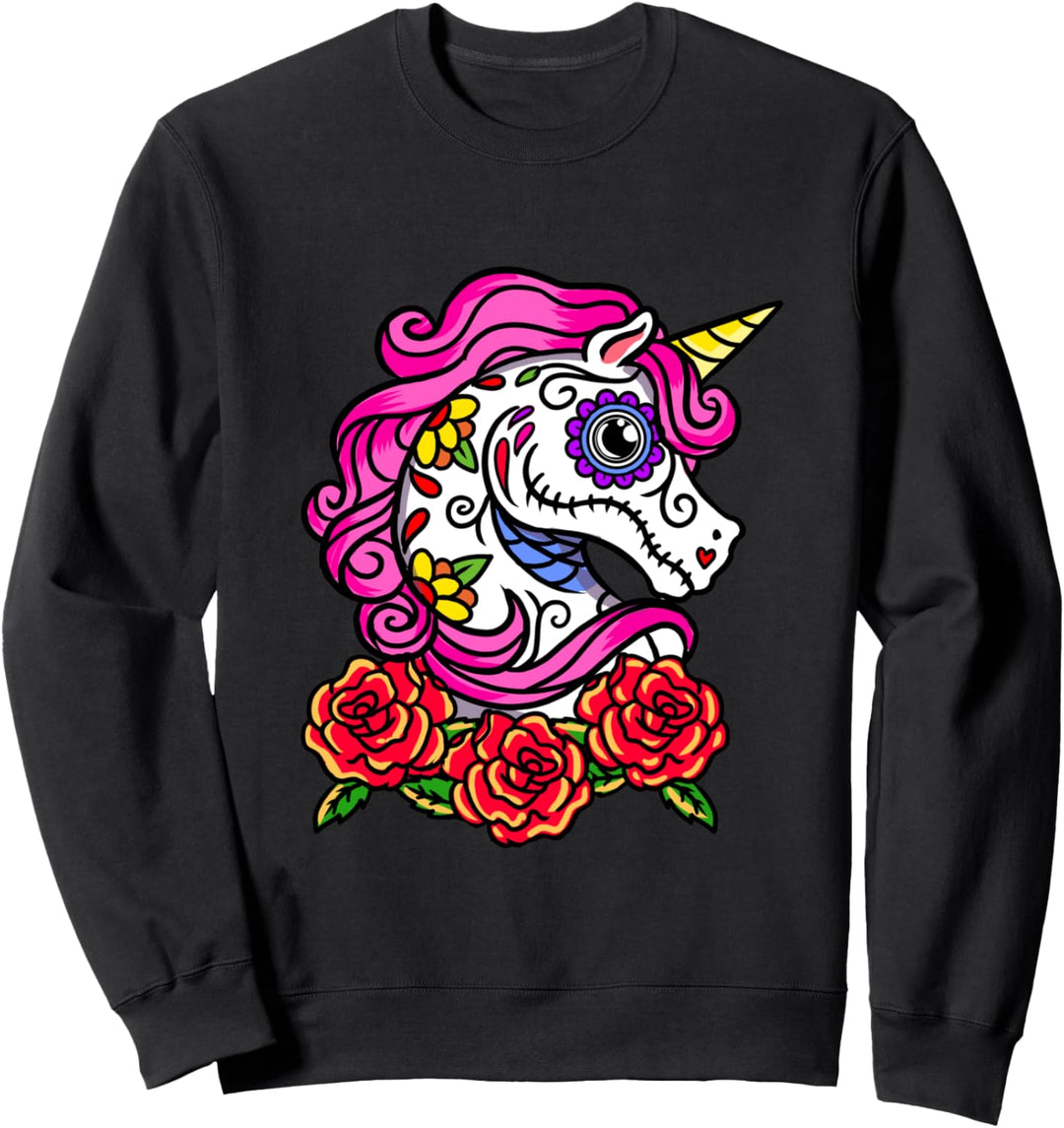 Einhorn Calavera Dia de Los Muertos, Tag der Toten Sweatshirt
