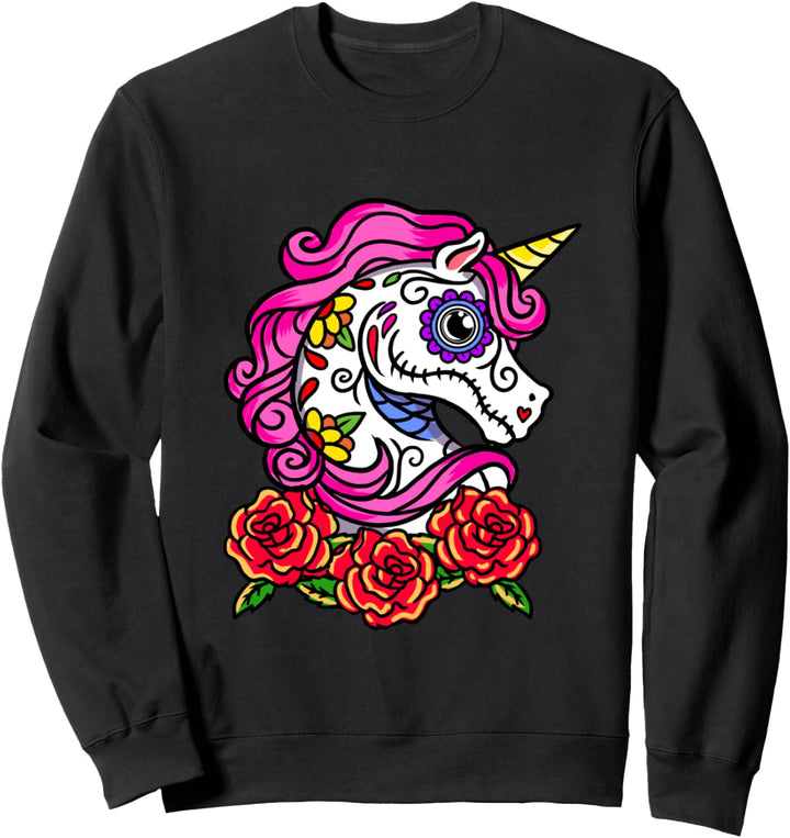 Einhorn Calavera Dia de Los Muertos, Tag der Toten Sweatshirt
