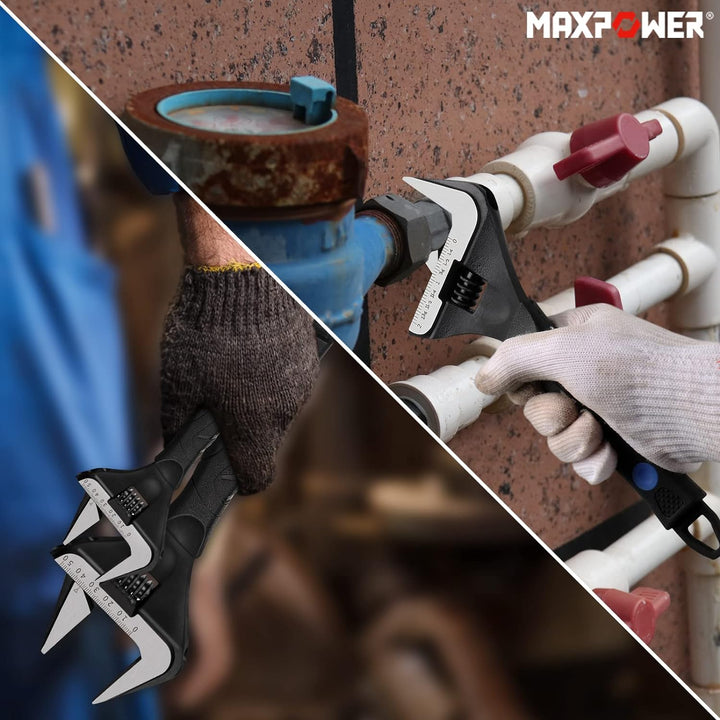 MAXPOWER 2 Stücke Rollgabelschlüssel Set 150mm/250mm Maximale Öffnung 36mm/52mm Rollgabelschlüssel G