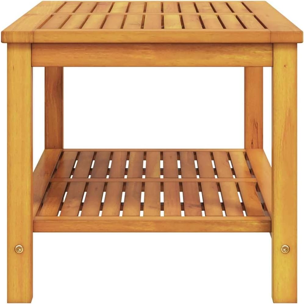 vidaXL Beistelltisch Braun 90 x 50 x 45 cm Massivholz Akazie, Stylische, rustikale Aufbewahrung für