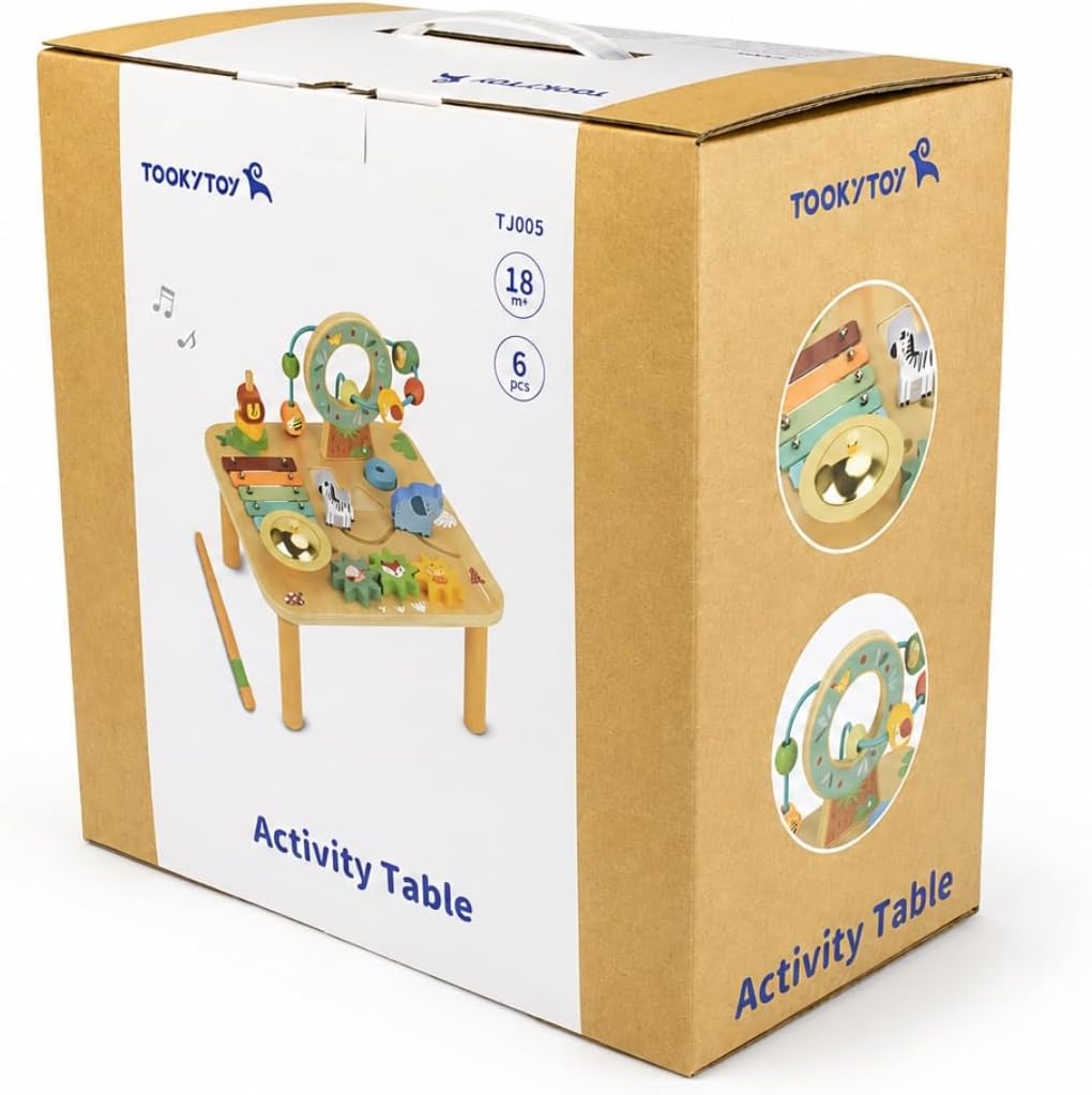 TOOKY TOY Holzspielzeug Kinder Viereckiger Tisch Activity - Forest