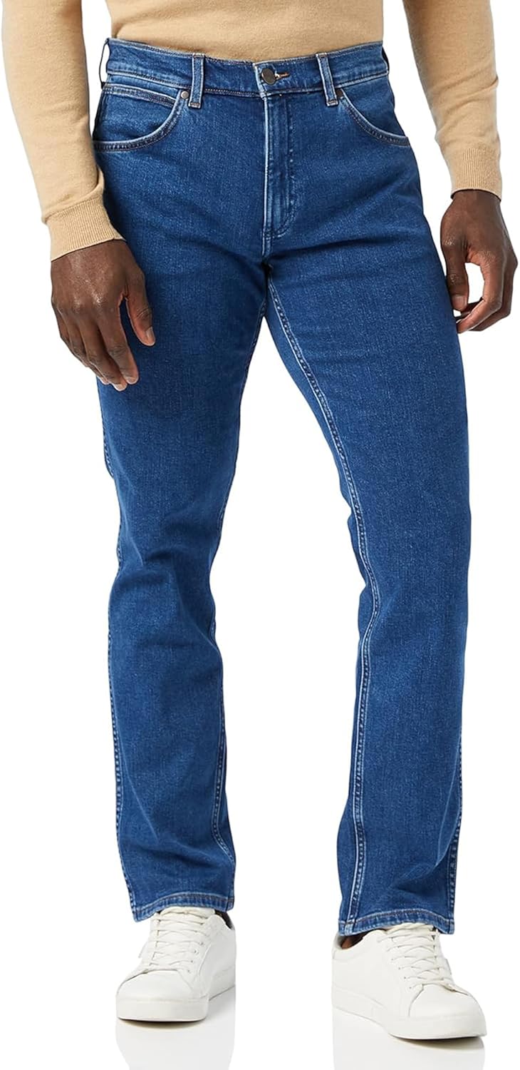 Wrangler Herren Jeans Greensboro Regular Fit Herrenhose Straight Blau W30 - W42 29W / 32L The Stone