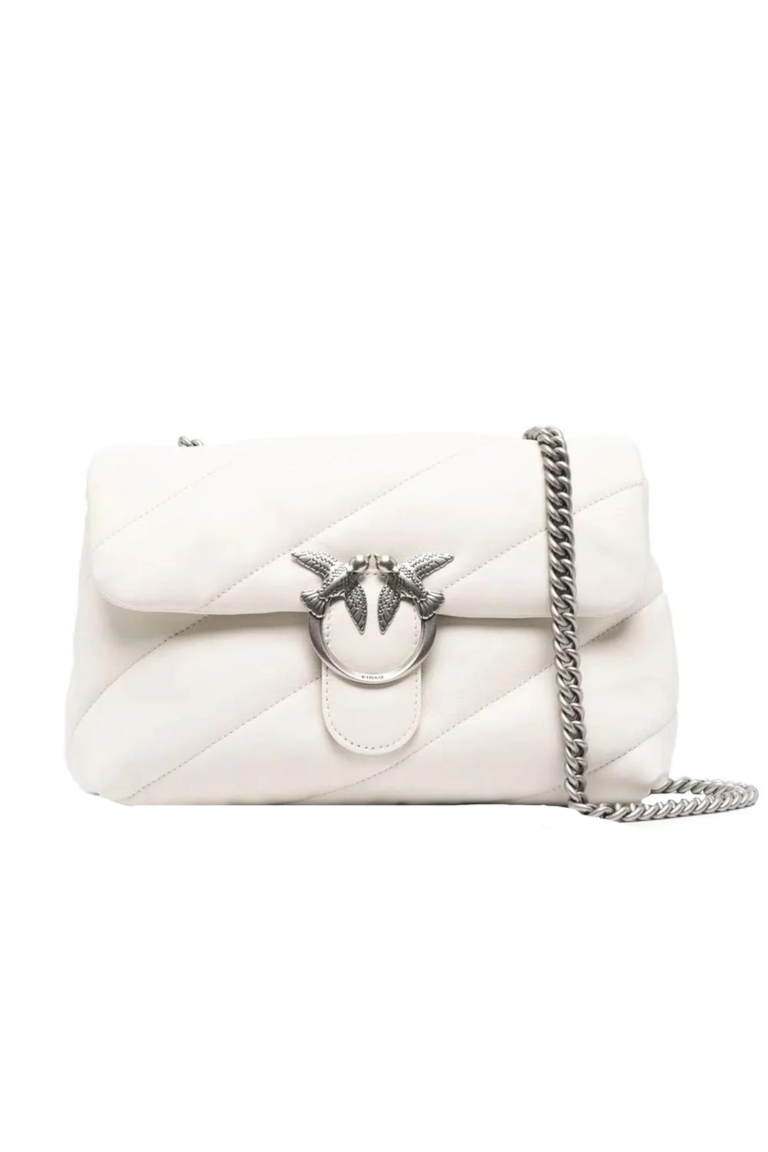 Pinko Damen Love Classic Puff Cl Sheep Nap Handtasche Z14o_bianco Seta-old Silver, Z14o_bianco Seta-