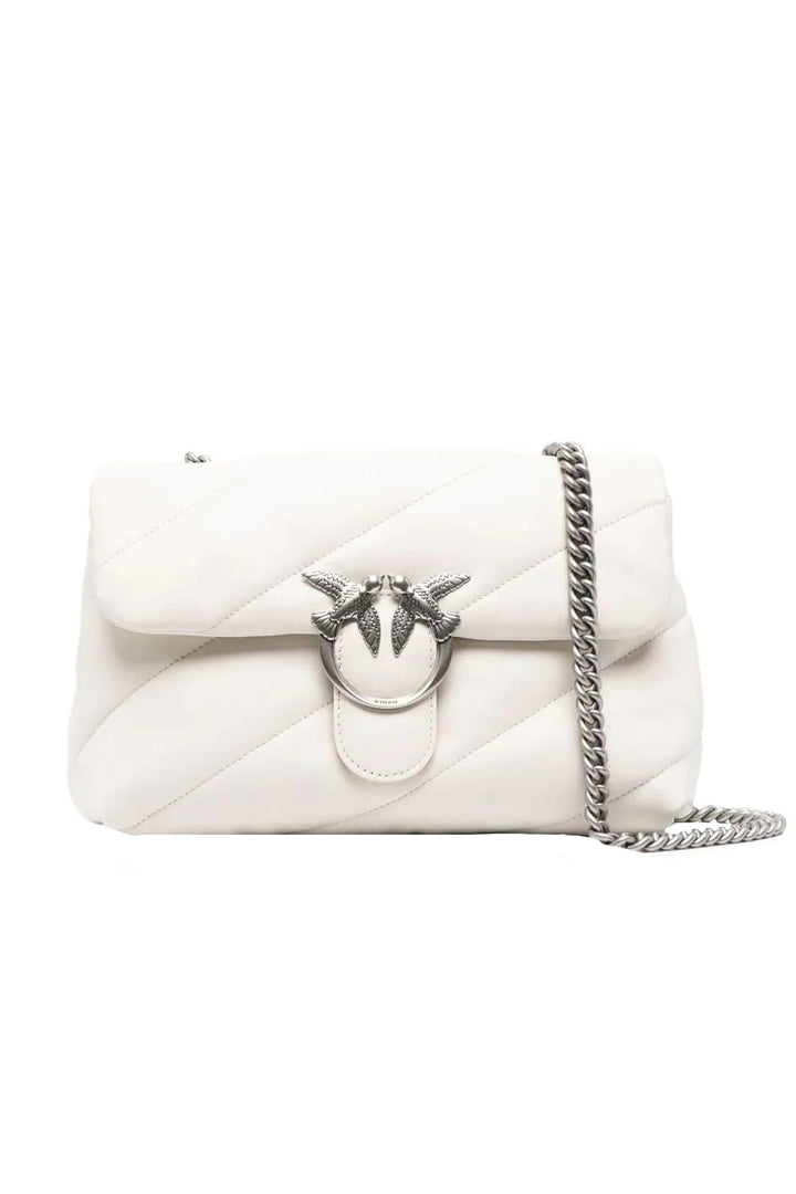 Pinko Damen Love Classic Puff Cl Sheep Nap Handtasche Z14o_bianco Seta-old Silver, Z14o_bianco Seta-